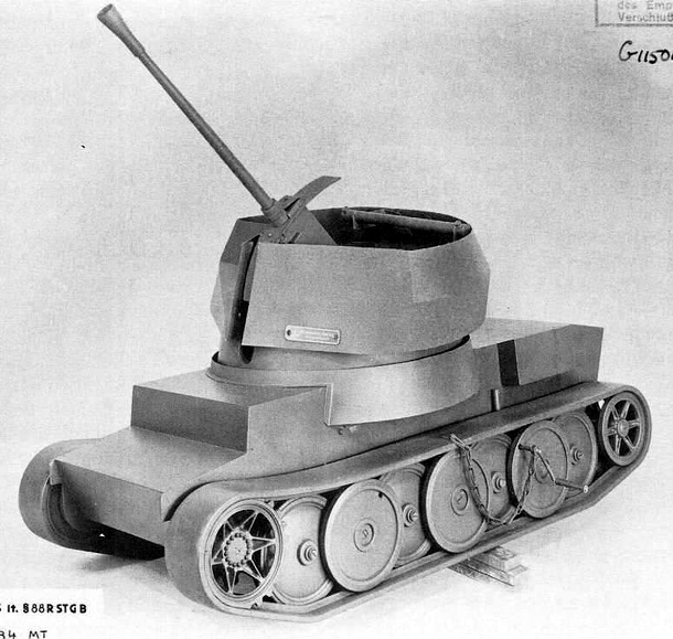 Scale model of the Leichter Versuchsflakwagen on the Luchs tank chassis