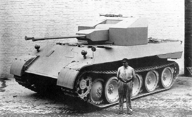 Flakpanzer 341 Coelian demonstrator with wooden turret mockup